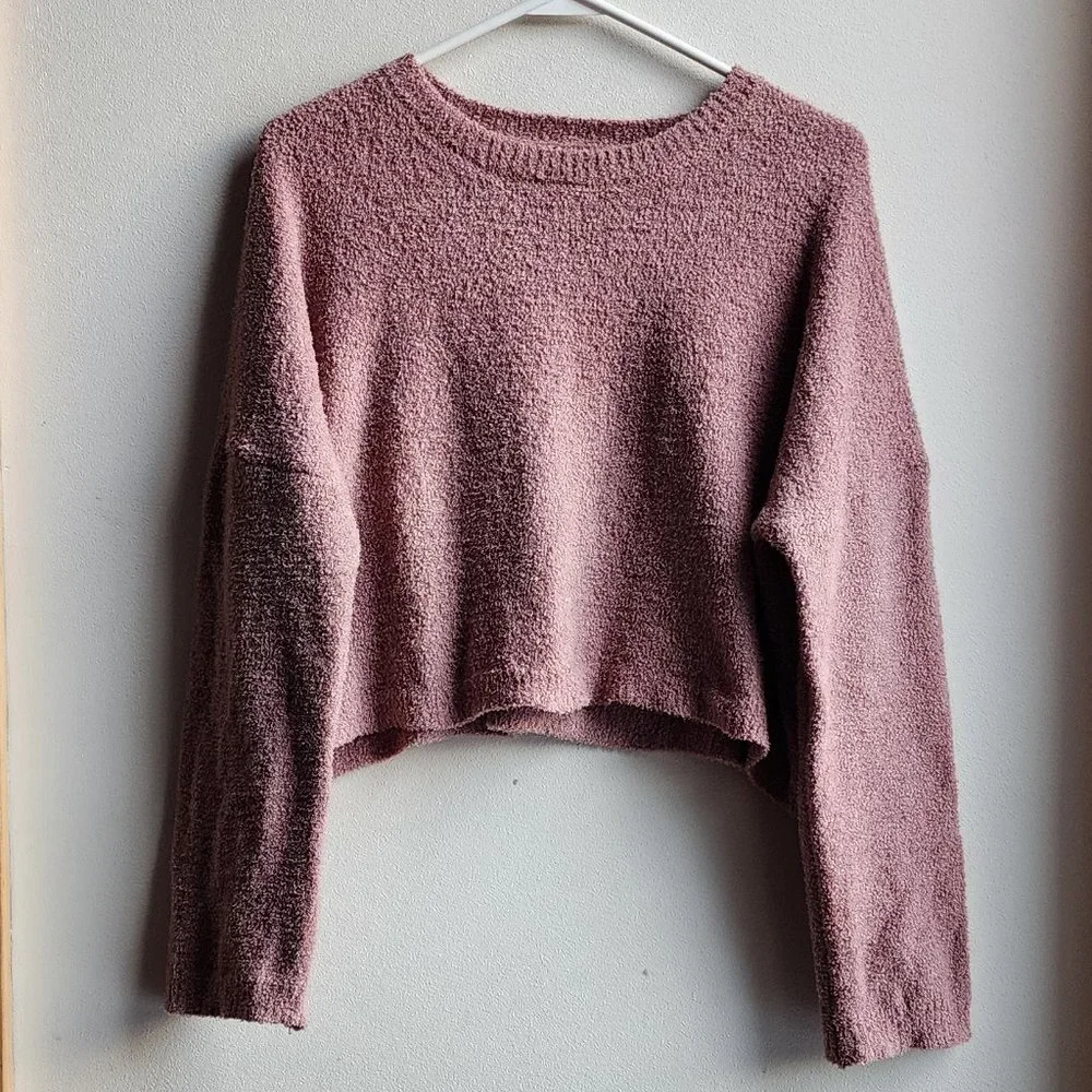 Sincerely Jules Mauve Long Sleeve Crop Top Size Small